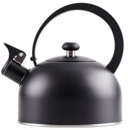 Czajnik z gwizdkiem stalowy czarny 2 l