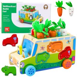 LeanToys Auto Edukacyjne Drewniane Sorter Kształty Układanka Labirynt