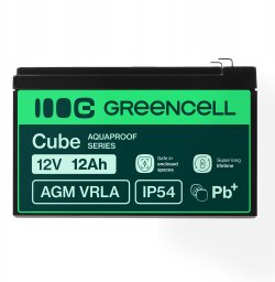 Green Cell Greencell AGM VRLA 12V 12Ah bezobsługowy akumulator do kasy, zabawki, kamery (152x99x100mm)