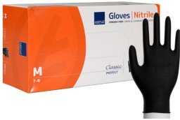 Examination glove, ABENA Classic Protect, M, black, nitrile, powder-free - (200 pcs.)