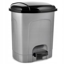 Kosz Pojemnik na Śmieci Odpady Pojemny z Pedałem Plastikowy Szary ORION 50l