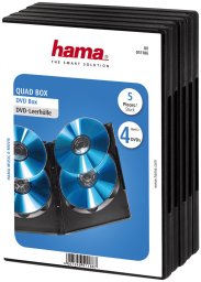 Hama PUDEŁKO DVD NA 4 PŁYTY, 5-PAK, CZARNE