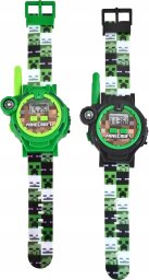 Zestaw 2x Walkie Talkie Krótkofalówka + Zegarek Led Minecraft Dla Dzieci / Min40098