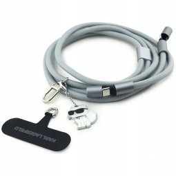 Kabel USB Karl Lagerfeld USB-C - USB-C 1.5 m Szary (KLCCUCNMSCKIG)