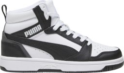 Puma Buty dla dzieci Rebound V6 Mid biało-czarne 393831 01 38,5