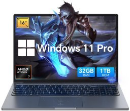 Laptop Blackview GamiBook-8 Ryzen 7 7735HS/16" WUXGA (1920x1200)/32GB/1TB/BT/BLKB/Win 11 Pro Geay