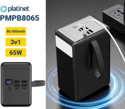 PLATINET POWER BANK 80000 mAh 65W PD FLASHLIGHT USB-C 1M CABLE [46312]