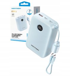Powerbank Vention 20000mAh 2 x USB-C 1x USB-A z wyswietlaczem 22.5W niebieski
