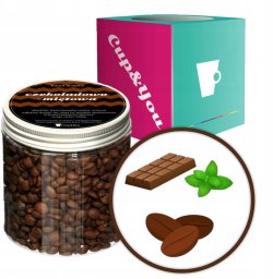 Kawa aromatyzowana smak CZEKOLADOWO - MIĘTOWA ziarnista ARABICA 200g na prezent upominek dla kobiety mężczyzny faceta mamy taty żony męża