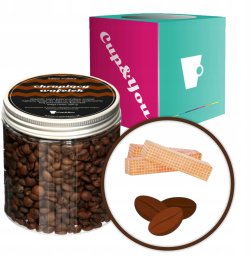 Kawa aromatyzowana ziarnista smak CHRUPIĄCY WAFELEK ARABICA Cup&You 200g na prezent upominek dla kobiety mężczyzny faceta mamy taty żony męża