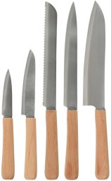 Zestaw noży kuchennych, 5 elementów, stal nierdzewna