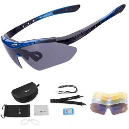 RockBros Okulary rowerowe Rockbros 10007 polaryzujące - czarno-niebieskie