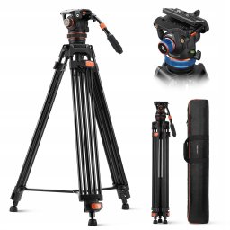 Monopod Profesjonalny Statyw Filmowy do Filmowania VIDEO Głowica Olejowa K&F192cm / KF09.148V1