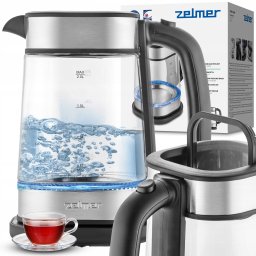 CZAJNIK ZCK 8021 2200W 2L SZKLANY/INOX