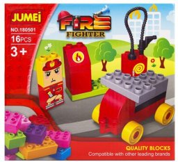Klocki Jumei 3+ STRAŻ POŻARNA 16 elementów, 20x19cm