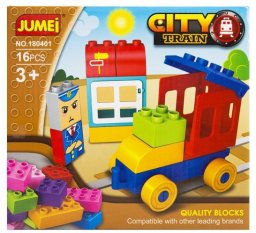 Klocki Jumei 3+ City KOLEJKA 16 elementów, 20x19cm