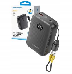 Powerbank Vention 20000mAh 2 x USB-C 1x USB-A z wyświetlaczem 22.5W czarny