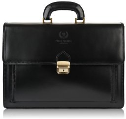 Skórzana teczka aktówka PAOLO PERUZZI N03-BL czarny