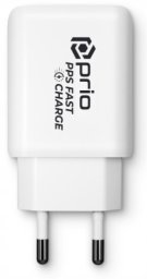prio Fast Charge Wall Charger 25W PD PPS (USB C)+QC 3.0 (USB A) white PWC-1204 (4251488660675)