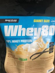 SportLife Whey80 Vanilla Ice Cream + Stevia heraproteiinijauhe, 3 kg