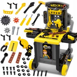 Zestaw narzÄdzi szaro-Å¼Ã³Åty stolik/wÃ³zek