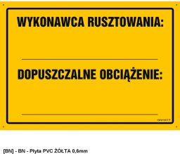 OA129 -  Wykonawca rusztowania: ... Dopuszczalne obciążenie: 350x250