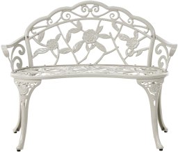 Ławka ogrodowa PIURA 88 cm Metal Biały