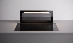 Falmec OKAP Z PŁYTĄ LEVEL ONE 90 cz/SZKŁO CZARNE BŁYSZCZĄCE led/BIAŁE s/800 bez/FILTRA