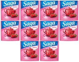 Saga Herbatka owocowa o smaku malina 34 g (20 torebek) x 20 sztuk