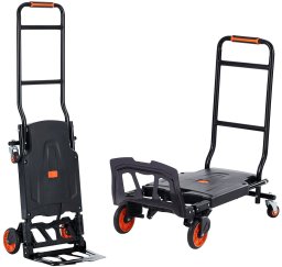 Wózek transportowy aluminiowy 136 kg 2w1 składany - wózek/platforma