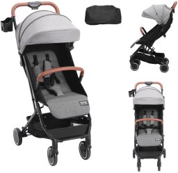 Składany Wózek Spacerowy dla Dzieci 03 lata Szary