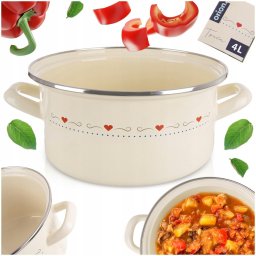 Garnek emaliowany kremowy TONCA 24 cm, 4 l