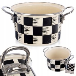 Garnek emaliowany SZACHOWNICA 18 cm, 2 l