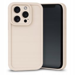 Hello Case Etui do Apple iPhone 14 Pro (Beżowe, Silikon, Matowe, Wzmocnione) Szkło