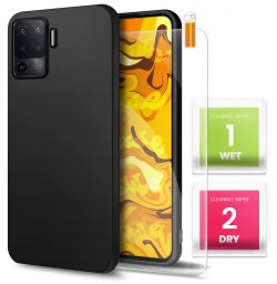 Etui do Oppo Reno 5 Lite / 5F / A94 4G / F19 Pro (Czarne, Matowe) SZKŁO
