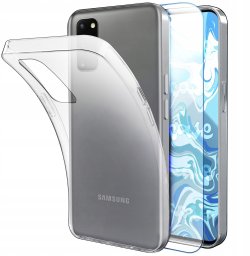Etui Do Samsung Galaxy S20 (Przezroczyste, Silikonowe) Szkło Hybrydowe 9H
