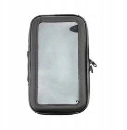 Hurtel Rowerowy wodoodporny motocyklowy uchwyt torba sakwa na telefon na kierownicę XL (max wymiar telefonu: 165 mm x 80 mm) czarny (bez mocowania do kierownicy)