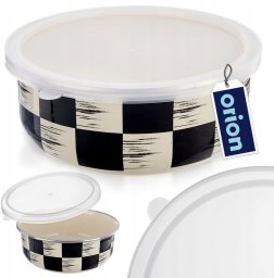 Lumarko Miska emaliowana z pokrywką SZACHOWNICA 17 cm, 1 l