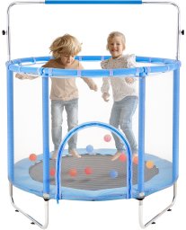 Trampolina mała domowa dla dzieci do domu i ogrodu z siatką 147 cm