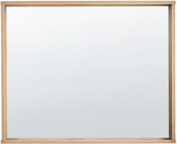 Lustro Beliani Lustro ścienne ROSELL 80 cm 65 cm MDF Jasnobrązowy