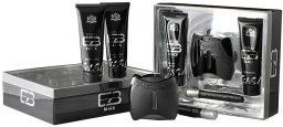 New Brand Extasia Black zestaw woda toaletowa spray 100ml + balsam po goleniu 130ml + żel pod prysznic 130ml + woda toaletowa
