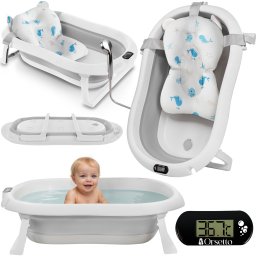 Primabobo WANIENKA DZIECIĘCA Z TERMOMETREM ORSETTO SZARA PODUSZKI RYBKI