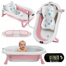 DWM WANIENKA DZIECIĘCA Z TERMOMETREM ORSETTO RÓŻOWA PODUSZKI RYBKI