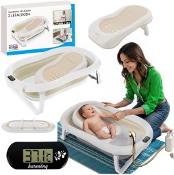 Primabobo Wanienka dziecięca z termometrem Harmony beżowa leżaczek