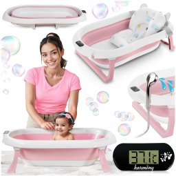 DWM WANIENKA DZIECIĘCA Z TERMOMETREM HARMONY RÓŻOWA PODUSZKI SŁONIKI