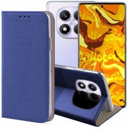 Hello Case ETUI Z KLAPKĄ DO XIAOMI REDMI NOTE 14 PRO 4G GRANATOWE ZAMYKANE MAGNETYCZNE