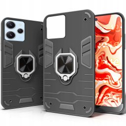 Hello Case ETUI PANCERNE DO XIAOMI REDMI 12 / 5G CZARNE OBUDOWA ARMOR HOLDER RING CASE