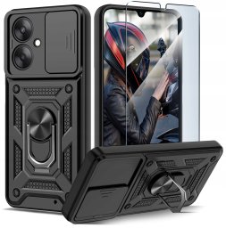 krainaGSM Etui do Xiaomi Redmi 13C 5G PANCERNE SLIDE RING CASE + SZKŁO