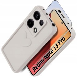 Etui do Xiaomi Redmi Note 13 Pro 4G silikonowe MATOWE serce + Szkło 9H