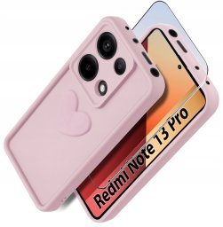 Etui do Xiaomi Redmi Note 13 Pro 4G silikonowe MATOWE serce + Szkło 9H